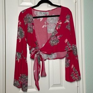 COTTON ON: Floral Wrap Tie Blouse